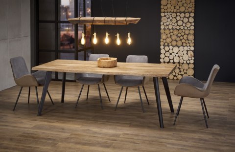 STÓŁ ROZKŁADANY DICKSON 150-210x90 blat dąb naturalny nogi - czarne - do jadalni HALMAR blat MDF okleinowany nogi lite drewno STÓŁ ROZKŁADANY DICKSON 150-210x90 blat dąb naturalny nogi - czarne - do jadalni HALMAR blat MDF okleinowany nogi lite drewno