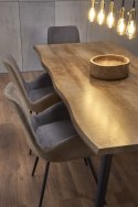 STÓŁ ROZKŁADANY DICKSON 150-210x90 blat dąb naturalny nogi - czarne - do jadalni HALMAR blat MDF okleinowany nogi lite drewno STÓŁ ROZKŁADANY DICKSON 150-210x90 blat dąb naturalny nogi - czarne - do jadalni HALMAR blat MDF okleinowany nogi lite drewno