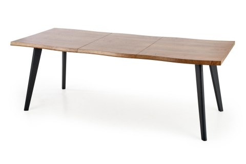 STÓŁ ROZKŁADANY DICKSON 150-210x90 blat dąb naturalny nogi - czarne - do jadalni HALMAR blat MDF okleinowany nogi lite drewno STÓŁ ROZKŁADANY DICKSON 150-210x90 blat dąb naturalny nogi - czarne - do jadalni HALMAR blat MDF okleinowany nogi lite drewno