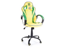 FOTEL OBROTOWY BRASIL żółty / zielony - krzesło biurowe do biurka, TILT, kółka kauczukowe, max. obciąż 90kg gamingowy Gamingowe