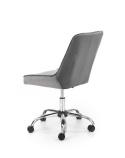 Halmar RICO fotel młodzieżowy popielaty velvet - obrotowy - krzesło biurowe - na kółkach, tapiceriowane