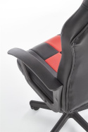 Halmar STORM fotel obrotowy młodzieżowy czarny / czerwony ekoskóra
