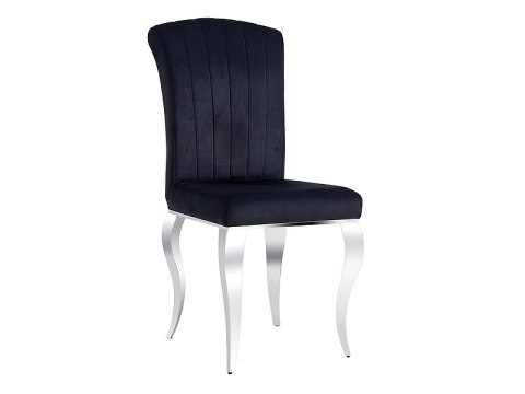 SIGNAL KRZESŁO do jadalni PRINCE VELVET CHROM/CZARNE TAP. - tapicerowane, styl glamour, nogi chromowane SIGNAL KRZESŁO do jadalni PRINCE VELVET CHROM/CZARNE TAP. - tapicerowane, styl glamour, nogi chromowane