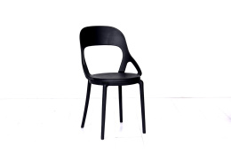 King Home Krzesło FORM czarne, tworzywo sztuczne do jadalni, kuchni, salonu