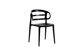 King Home Krzesło MARCUS czarne tworzywo sztuczne, możliwość sztaplowania