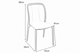 King Home Krzesło VINCENT WOOD orzech - sklejka drewniana / polipropylen czarny mat