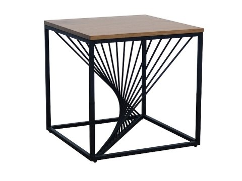 SIGNAL ŁAWA kwadratowa ORION MDF + OKLEINA DĄB/CZARNY METAL 55X55 -stolik okolicznościowy do salonu, blat mdf, stelaż czarny SIGNAL ŁAWA kwadratowa ORION MDF + OKLEINA DĄB/CZARNY METAL 55X55 -stolik okolicznościowy do salonu, blat mdf, stelaż czarny