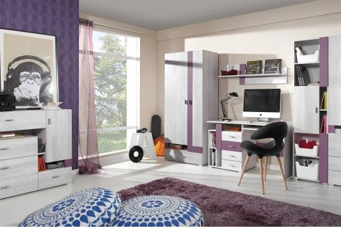 Meblar NEXT System NX11 - komoda młodzieżowa Sosna bielona / Viola Meblar NEXT System NX11 - komoda młodzieżowa Sosna bielona / Viola