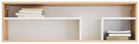 PÓŁKA Meblar PIXEL PX13 - Dąb biszkoptowy /Biały lux / Szary -młodzieżowa półka wisząca z płyty laminowanej do pokoju nastolatka PÓŁKA Meblar PIXEL PX13 - Dąb biszkoptowy /Biały lux / Szary -młodzieżowa półka wisząca z płyty laminowanej do pokoju nastolatka