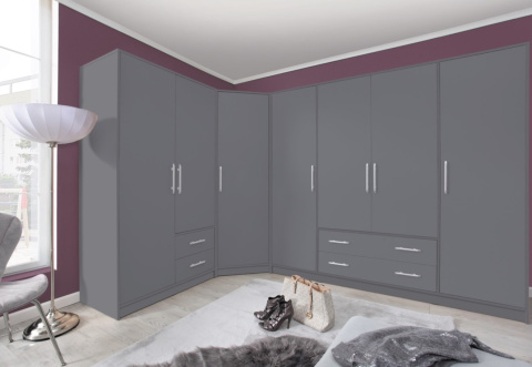 SZAFA Z LUSTREM DWUDRZWIOWA SZUFLADY SMART SRL3 Meblar - Antracyt - nowoczesna szara szafa z lustrem - z płyty laminowanej SZAFA Z LUSTREM DWUDRZWIOWA SZUFLADY SMART SRL3 Meblar - Antracyt - nowoczesna szara szafa z lustrem - z płyty laminowanej