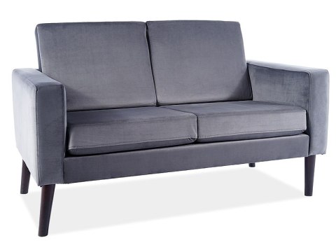 SOFA do salonu DARLA VELVET SZARA BLUVEL 14 / WENGE - tapicerowana dwuosobowa, nogi drewniane wenge SOFA do salonu DARLA VELVET SZARA BLUVEL 14 / WENGE - tapicerowana dwuosobowa, nogi drewniane wenge