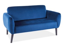 SOFA do salonu ELSA VELVET GRANATOWA BLUVEL 86 / WENGE - tapicerowana kanapa dwuosobowa, nogi drewniane