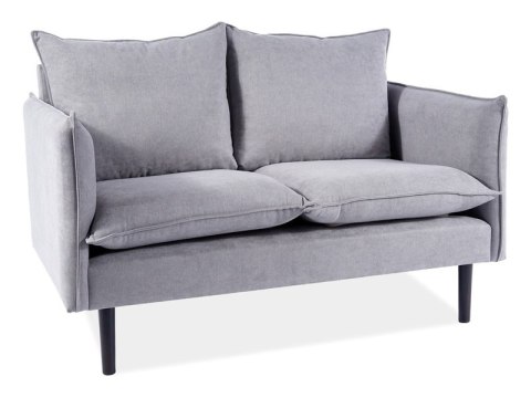 SIGNAL SOFA dwuosobowa FLORA VELVET SZARA BLUVEL 14 / WENGE - tapicerowana kanapa poduszki na siedzisku i oparciu nogi drewniane SIGNAL SOFA dwuosobowa FLORA VELVET SZARA BLUVEL 14 / WENGE - tapicerowana kanapa poduszki na siedzisku i oparciu nogi drewniane