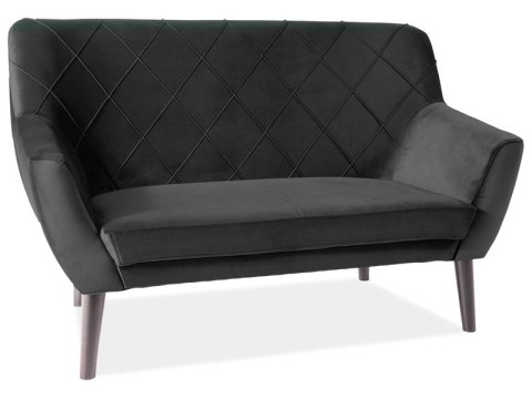 SOFA KIER 2 VELVET KOLOR CZARNY BLUVEL 19 / WENGE - tapicerowana aksamitna sofa dwuosobowa, nogi drewno bukowe SOFA KIER 2 VELVET KOLOR CZARNY BLUVEL 19 / WENGE - tapicerowana aksamitna sofa dwuosobowa, nogi drewno bukowe