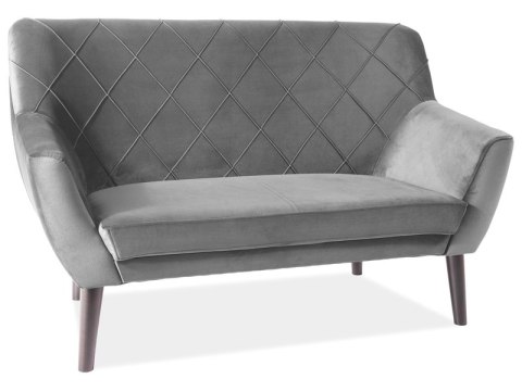 SOFA KIER 2 VELVET KOLOR SZARY BLUVEL 14 / WENGE - tapicerowana aksamitna sofa dwuosobowa, nogi drewno bukowe SOFA KIER 2 VELVET KOLOR SZARY BLUVEL 14 / WENGE - tapicerowana aksamitna sofa dwuosobowa, nogi drewno bukowe