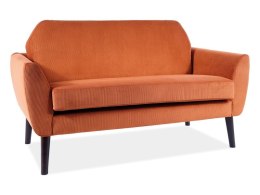 SOFA dwuosobowa MENA SZTRUKS CYNAMONOWY FJORD 42 / WENGE - tapicerowana, elegancka sofa do salonu, poczekalni, gabinetu