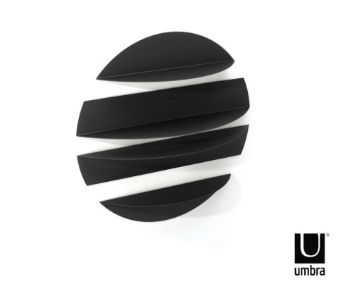Umbra UMBRA półki ścienne SOLIS czarne - zestaw 4 półek z wygiętego metalu - mozliwość montażu razem lub oddzielnie Umbra UMBRA półki ścienne SOLIS czarne - zestaw 4 półek z wygiętego metalu - mozliwość montażu razem lub oddzielnie
