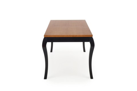 HALMAR stół WINDSOR 160-240x90x76 cm kolor ciemny dąb/czarny - prostokątny do jadalni, blat olejowany, nogi lite drewno HALMAR stół WINDSOR 160-240x90x76 cm kolor ciemny dąb/czarny - prostokątny do jadalni, blat olejowany, nogi lite drewno