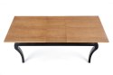 HALMAR stół WINDSOR 160-240x90x76 cm kolor ciemny dąb/czarny - prostokątny do jadalni, blat olejowany, nogi lite drewno