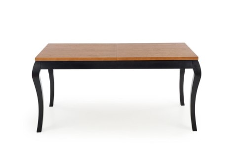HALMAR stół WINDSOR 160-240x90x76 cm kolor ciemny dąb/czarny - prostokątny do jadalni, blat olejowany, nogi lite drewno HALMAR stół WINDSOR 160-240x90x76 cm kolor ciemny dąb/czarny - prostokątny do jadalni, blat olejowany, nogi lite drewno