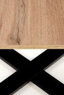 Ława Halmar CROSS kwadratowa kolor dąb wotan/czarny - stolik kawowy, płyta okleinowana, nogi krzyżakowe czarne