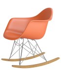 D2.DESIGN Fotel Krzesło P018 RR tworzywo PP pomarańcz inp.RAR, metal chromowany na biegunach D2.DESIGN Fotel Krzesło P018 RR tworzywo PP pomarańcz inp.RAR, metal chromowany na biegunach