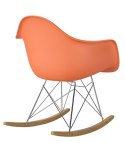 D2.DESIGN Fotel Krzesło P018 RR tworzywo PP pomarańcz inp.RAR, metal chromowany na biegunach D2.DESIGN Fotel Krzesło P018 RR tworzywo PP pomarańcz inp.RAR, metal chromowany na biegunach