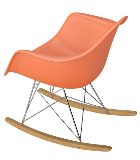 D2.DESIGN Fotel Krzesło P018 RR tworzywo PP pomarańcz inp.RAR, metal chromowany na biegunach D2.DESIGN Fotel Krzesło P018 RR tworzywo PP pomarańcz inp.RAR, metal chromowany na biegunach