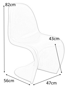 D2.DESIGN Krzesło Balance wytrzymałe i lekkie tworzywo PP szare jasne można sztaplować