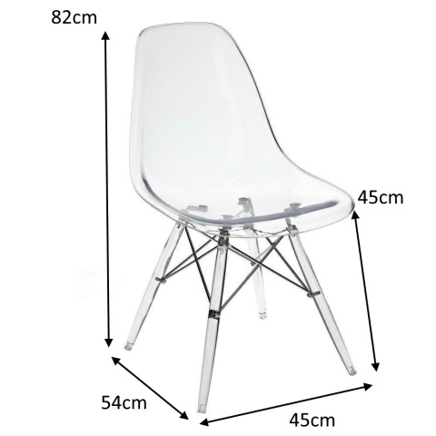 D2.DESIGN Krzesło P016 Clear, tworzywo PP+ metal transparentne D2.DESIGN Krzesło P016 Clear, tworzywo PP+ metal transparentne