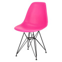 D2.DESIGN Krzesło P016 PP Black dark pink, Różowe nogi metal czarne D2.DESIGN Krzesło P016 PP Black dark pink, Różowe nogi metal czarne
