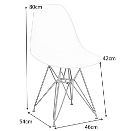 D2.DESIGN Krzesło P016 tworzywo PP czarne, nogi metal chromowany