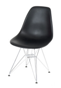 D2.DESIGN Krzesło P016 tworzywo PP czarne, nogi metal chromowany D2.DESIGN Krzesło P016 tworzywo PP czarne, nogi metal chromowany