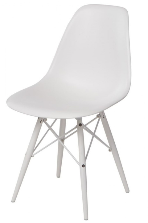 D2.DESIGN Krzesło P016W tworzywo PP białe/white, nogi drewno bukowe białe D2.DESIGN Krzesło P016W tworzywo PP białe/white, nogi drewno bukowe białe