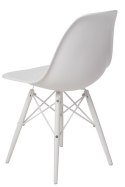 D2.DESIGN Krzesło P016W tworzywo PP białe/white, nogi drewno bukowe białe D2.DESIGN Krzesło P016W tworzywo PP białe/white, nogi drewno bukowe białe