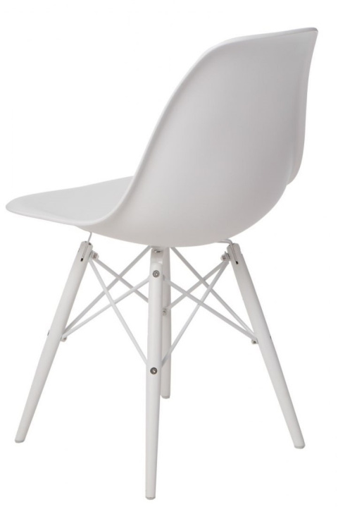 D2.DESIGN Krzesło P016W tworzywo PP białe/white, nogi drewno bukowe białe D2.DESIGN Krzesło P016W tworzywo PP białe/white, nogi drewno bukowe białe