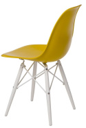 D2.DESIGN Krzesło P016W tworzywo PP dark olive/white, oliwkowe nogi drewno bukowe białe