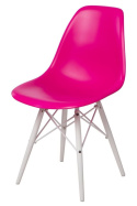 D2.DESIGN Krzesło P016W tworzywo PP dark pink/white, różowe, nogi drewno bukowe białe D2.DESIGN Krzesło P016W tworzywo PP dark pink/white, różowe, nogi drewno bukowe białe