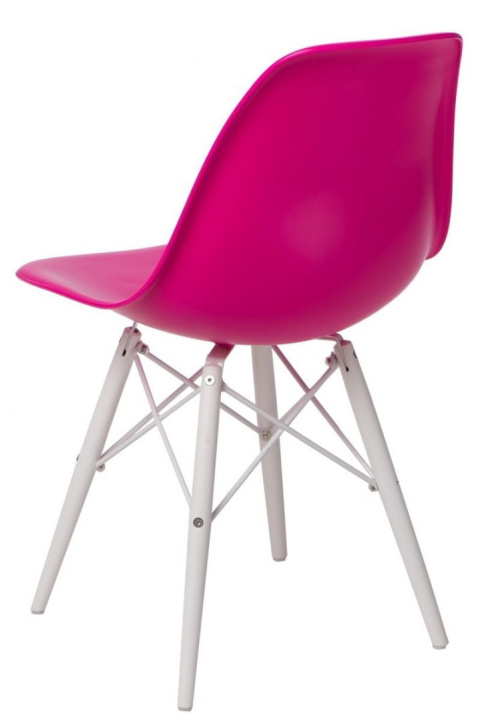 D2.DESIGN Krzesło P016W tworzywo PP dark pink/white, różowe, nogi drewno bukowe białe D2.DESIGN Krzesło P016W tworzywo PP dark pink/white, różowe, nogi drewno bukowe białe