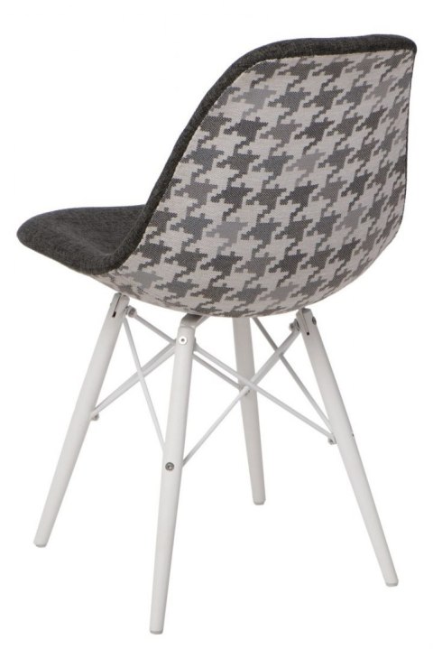 D2.DESIGN Krzesło P016W Pattern szar-pepitka/white D2.DESIGN Krzesło P016W Pattern szar-pepitka/white