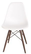 D2.DESIGN Krzesło P016W tworzywo PP białe/dark, nogi drewno naturalne ciemne D2.DESIGN Krzesło P016W tworzywo PP białe/dark, nogi drewno naturalne ciemne