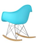 D2.DESIGN Fotel Krzesło P018 RR ocean blue insp. RAR na biegunach, niebieski tworzywo PP, metal chromowany
