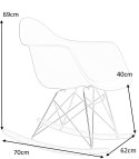 D2.DESIGN Fotel Krzesło P018 RR tworzywo PP na biegunach różowy insp. RAR, metal chromowany D2.DESIGN Fotel Krzesło P018 RR tworzywo PP na biegunach różowy insp. RAR, metal chromowany