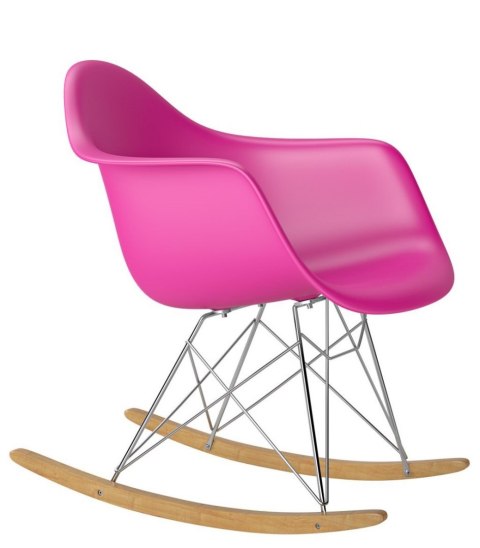 D2.DESIGN Fotel Krzesło P018 RR tworzywo PP na biegunach różowy insp. RAR, metal chromowany D2.DESIGN Fotel Krzesło P018 RR tworzywo PP na biegunach różowy insp. RAR, metal chromowany
