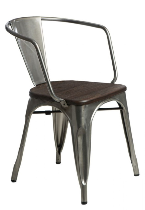 D2.DESIGN Krzesło Paris Arms Wood metal, drewno sosna szczotkowana kolor orzech D2.DESIGN Krzesło Paris Arms Wood metal, drewno sosna szczotkowana kolor orzech