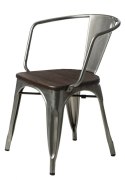 D2.DESIGN Krzesło Paris Arms Wood metal, drewno sosna szczotkowana kolor orzech D2.DESIGN Krzesło Paris Arms Wood metal, drewno sosna szczotkowana kolor orzech