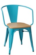 D2.DESIGN Krzesło Paris Arms Wood metalowe niebieskie, drewno sosnowe naturalna D2.DESIGN Krzesło Paris Arms Wood metalowe niebieskie, drewno sosnowe naturalna