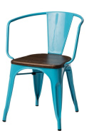 D2.DESIGN Krzesło Paris Arms Wood metalowe niebieskie, drewno sosnowe kolor orzech D2.DESIGN Krzesło Paris Arms Wood metalowe niebieskie, drewno sosnowe kolor orzech