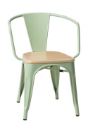 D2.DESIGN Krzesło Paris Arms Wood metalowe zielone, drewno sosnowe - naturalny D2.DESIGN Krzesło Paris Arms Wood metalowe zielone, drewno sosnowe - naturalny