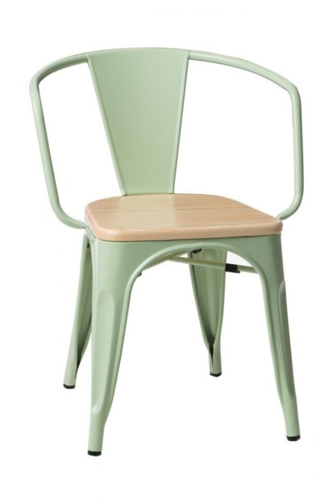 D2.DESIGN Krzesło Paris Arms Wood metalowe zielone, drewno sosnowe - naturalny D2.DESIGN Krzesło Paris Arms Wood metalowe zielone, drewno sosnowe - naturalny